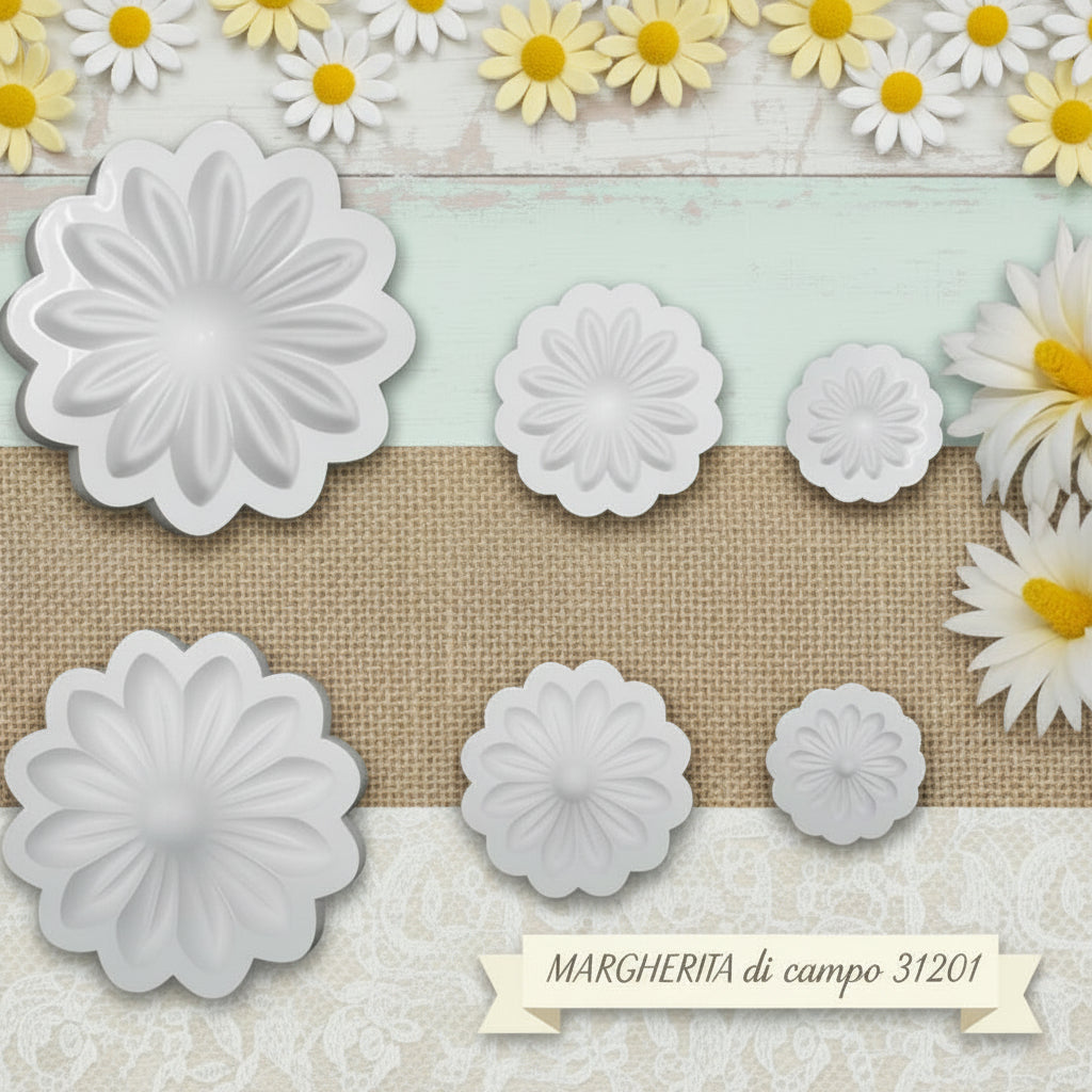 Margherita di campo Dalia stampi per fiori fommy economici in vendita on-line creazioni gomma crepla eva tinta unita composizioni fioristi primavera