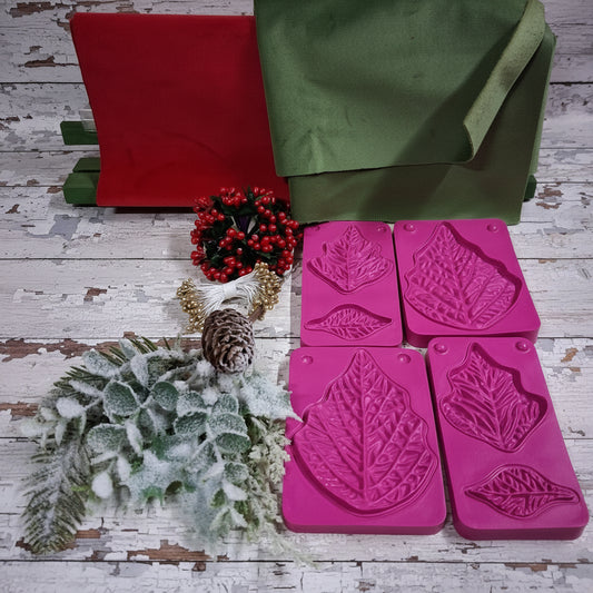 ramo pino eucalipto pistilli fogli kit 2.5 - 10 cm stampi Stafil, per stella di natale creare composizioni floreali centrotavola natalizi vetrinistica fiori di fommy stoffa tessuto velluto termoformabile termomodellabile