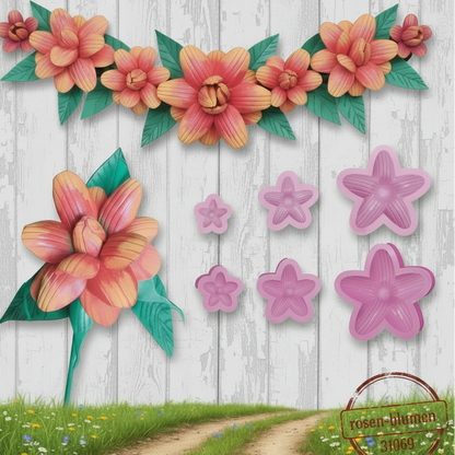 rosen-blumen fiori piccoli stampi per gomma crepla fommy rosso arancio fare fiorellini carta creativa modellabile