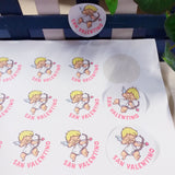 cartella di cupido tag tondo arco freccia cuoricino san valentino etichette adesive stickers packaging confezione regalo fioristi enogastronomia