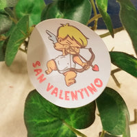 cupido tag tondo arco freccia cuoricino san valentino etichetta adesiva sticker packaging confezione regalo fioristi enogastronomia