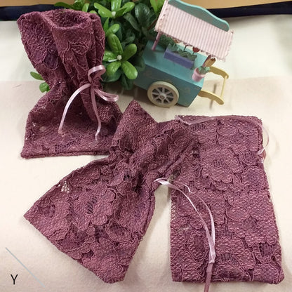 offerta stock fine serie sacchettini portaconfetti pizzo rosa antico bordeaux bomboniere fai da te packaging riso sposi lavanda pot pourri fiori secchi profumati
