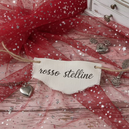 tulle stelline stafil ritagli rosso stars per rivestire pallina albero natale di polistirolo allestimento vetrinistica natalizia casa negozio packaging san valentino