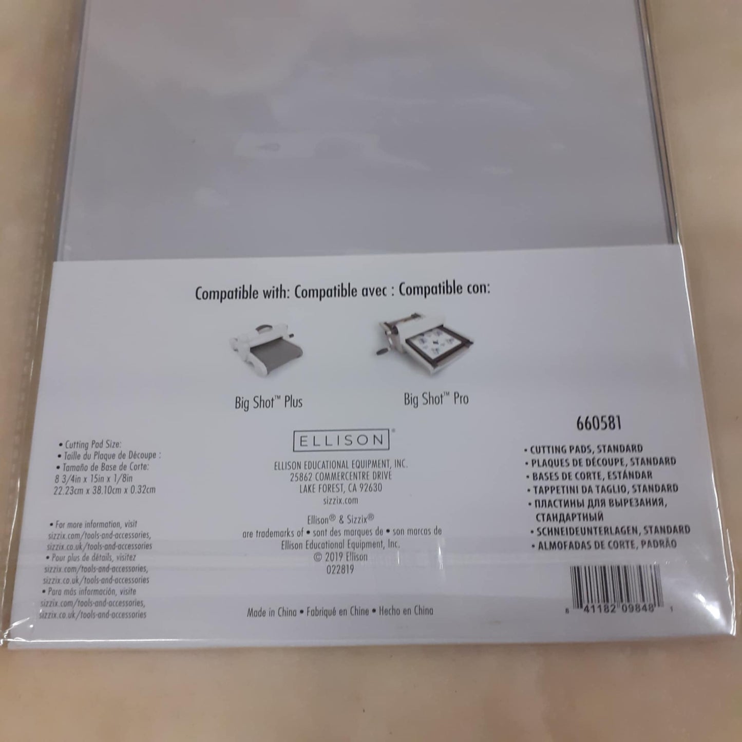 compatibilità misure standard Big Shot Plus e Pro cutting pads tappetini da taglio di ricambio accessori policarbonato trasparente per fustellatrice articolo 660581