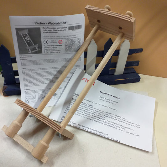 istruzioni tutorial attrezzi per fare bigiotteria creare gioielli di perline telaio legno tessitura ad ago di perle colorate