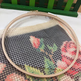 telaio legno vite regolabile cerchio anello rotondo cornice ricamo punto croce utilizzo cucire tela stoffa pittura lavori maglia ricamare fiori