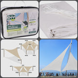 schema tecnico vela 3.6 metri tenda copertura ombreggiante triangolare polietilene bianca parasole estate giardino spiaggia mare piscina