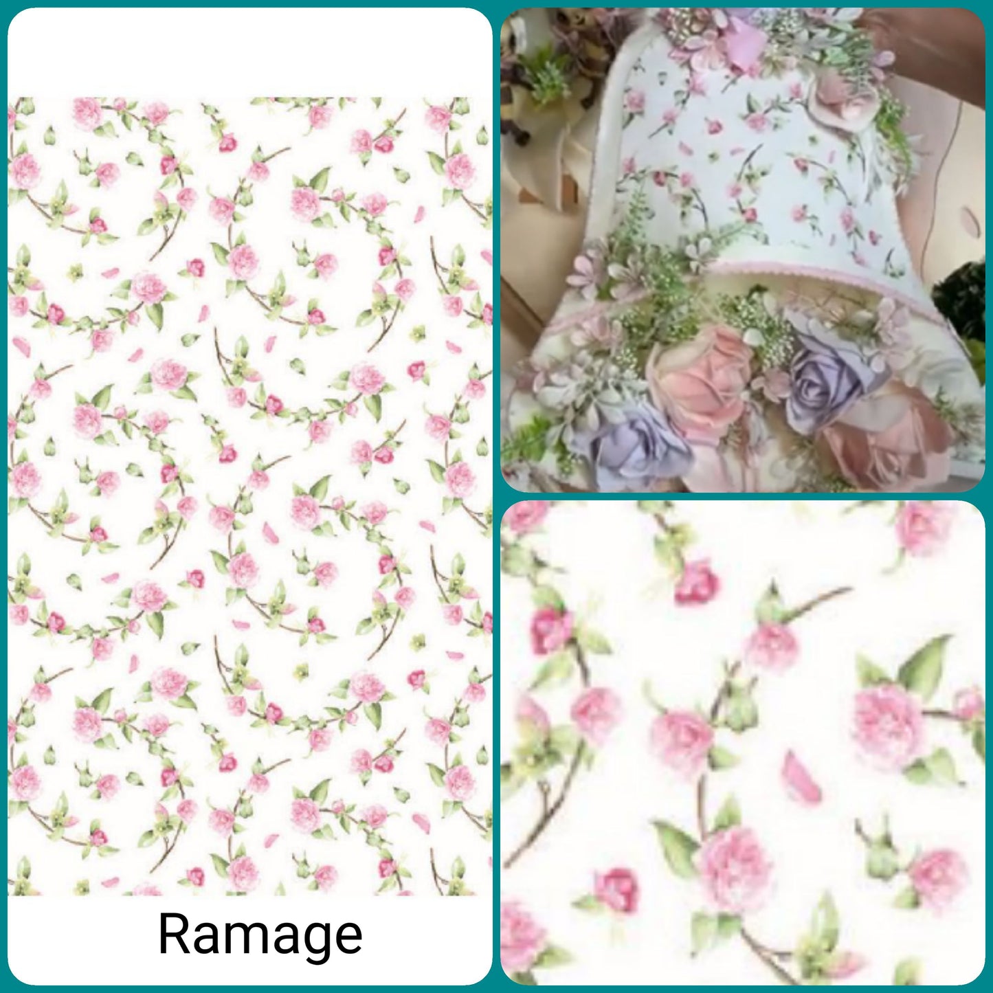 idea campana pasquale botanica ramage tessuto stampato elasticizzato a fiori e fiorellini rosa lilla arancio colori pasquali per fai da te fiori bambole di pezza stoffa vetrina negozio online materiali creativi Renkalik