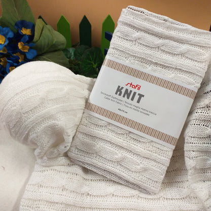 colore bianco lana tessuto a maglia treccia knit stoffa sintetica per cucito creativo hobby lavoretti natalizi decorazioni idea creazione cuscino Natale peluche