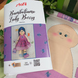 copertina lilla viola blu Berry pannello Bamboliamo Doll Stafil Natale tessuto cartamodelli stampati disegnati corpo braccia gambe per bambole di stoffa pezza cucito creativo pigotta