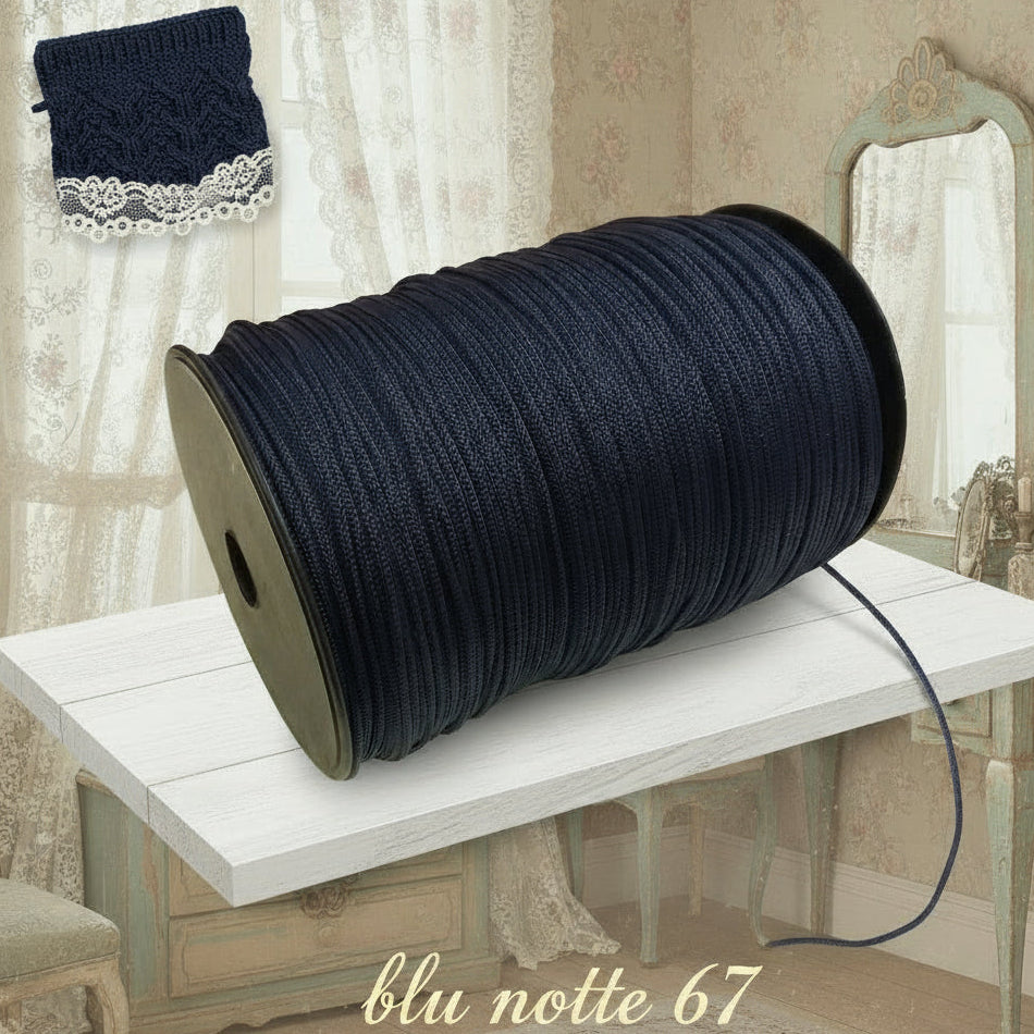 Mas blu notte 67 rocca 500 grammi thai sintetico cordino borse uncinetto tripolino cordoncino colori autunnali per progetti crochet bags amigurumi pochette borsette da sera