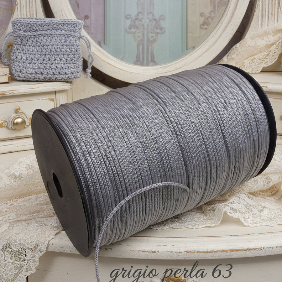 Mas grigio perla 63 rocca 500 grammi thai sintetico cordino borse uncinetto tripolino cordoncino colori autunnali per progetti crochet bags amigurumi pochette borsette da sera