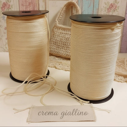 crema giallino tripolino cordino thai cordoncino borse uncinetto ferri maglia stafil uso pochette clutch bags cerimonia sera ciabatte corda cappelli 