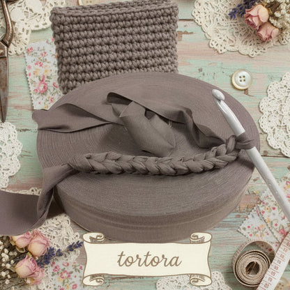 colore tortora scuro shop offerta vendita fettuccia stafil maglina lycra soft-elastica colori moda per pochette, alta pizza larga piatta 4 cm uso borse uncinetto clutch bags crochet amigurumi cestini