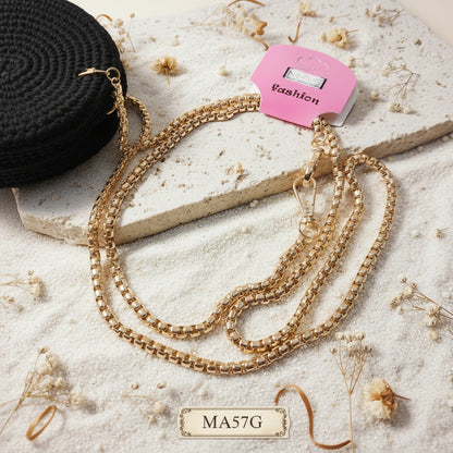 maglia stretta colore oro dorato catenella manici tracolla catene borse uncinetto per pochette clutch bags bustine di tessuto stoffa corda fettuccia con moschettoni finali