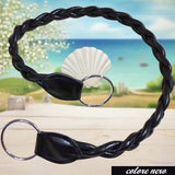 colore nero manico borse ecopelle intrecciato estivo con accessori di chiusura gancio anello uso per pochette clutch bags borsette lavorazione artigianale fatte a mano uncinetto di fettuccia corda rafia macramè cordino thai