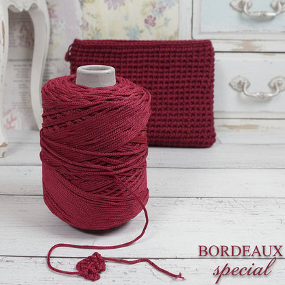 bordeaux mosto Brancaccio rocca 500 grammi thay sintetico cordino borse uncinetto tripolino cordoncino colori autunnali per progetti crochet bags amigurumi pochette borsette da sera