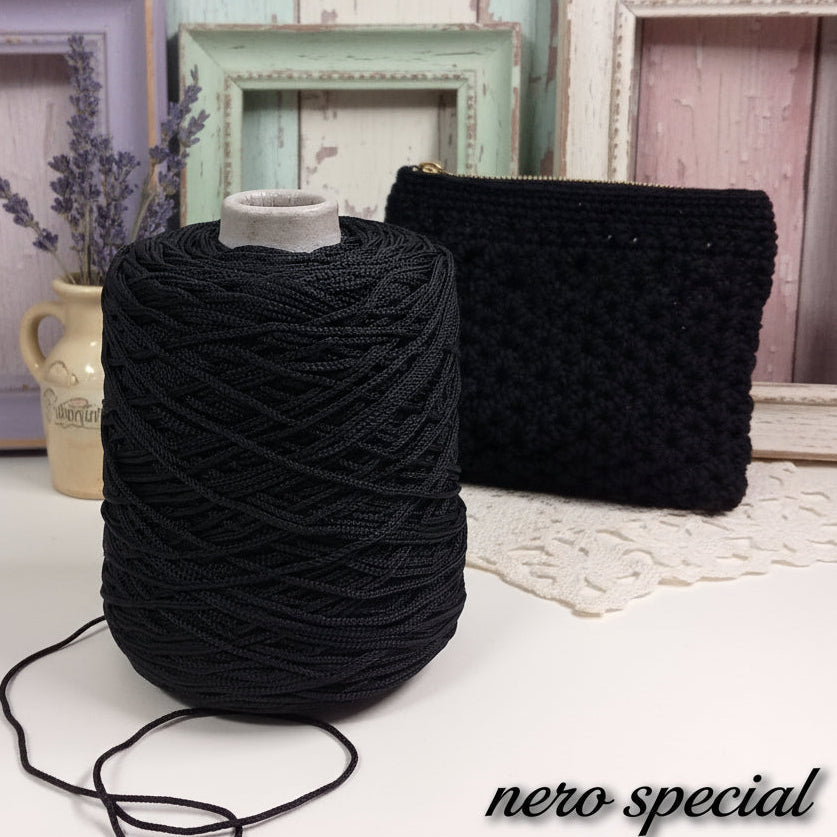 nero special rocca 500 grammi thay sintetico cordino borse uncinetto tripolino cordoncino colori autunnali per progetti crochet bags amigurumi pochette borsette da sera