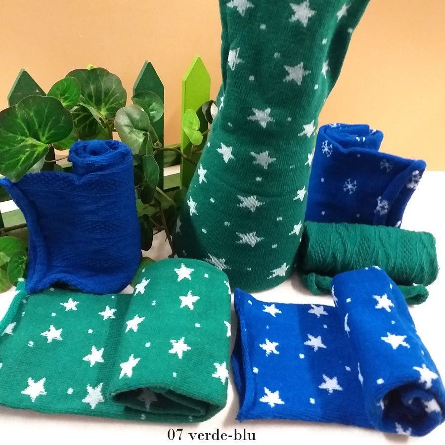 stelline fiocco di neve tinta unita colori verde blu 07 accessori tubolari tessuto di maglina Stafil elastici uso cucito creativo per bamboline rivestire uova sfere palline albero gnomi elfi del bosco e natale