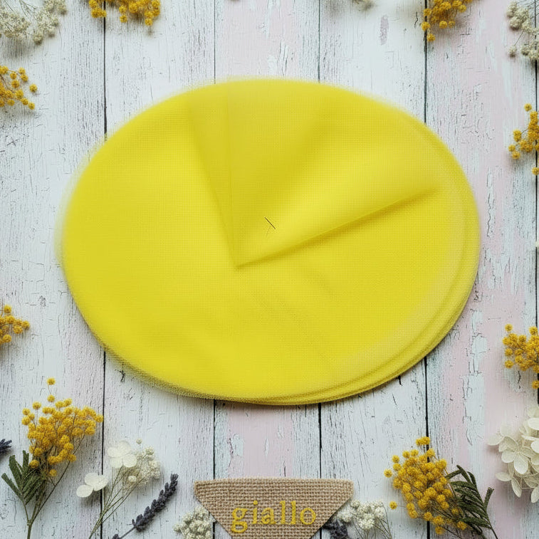 colore giallo tulle per confetti bomboniere fai da te rotondo colorato centrini cerchi dischi di velo retina filet per confezionare sacchetti o cerchi di metallo