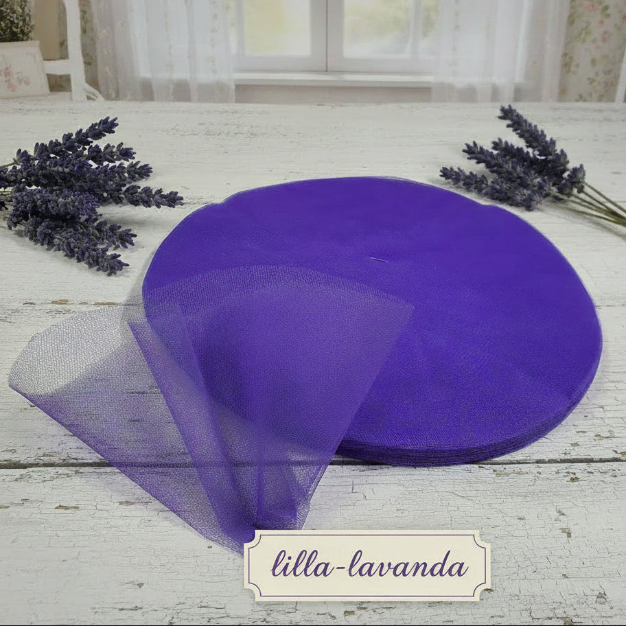 colore lilla lavanda tulle per confetti bomboniere fai da te rotondo colorato centrini cerchi retina filet per confezionare sacchetti