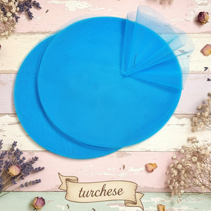 colore turchese tulle per confetti bomboniere fai da te rotondo colorato centrini cerchi dischi di velo retina filet per confezionare sacchetti
