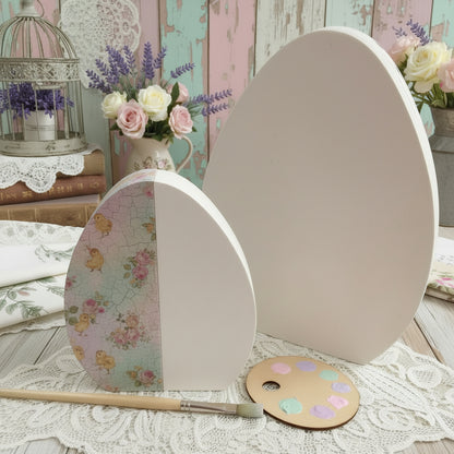 fiori di pesco ciliegio ambientazione allestimento vetrina uova piatte di legno sagome basi supporti sostegni grandi piccoli ovetti per centrotavola fuoriporta da decorare decoupage pannolenci colorare dipingere per addobbi decorazioni pasquali fai da te