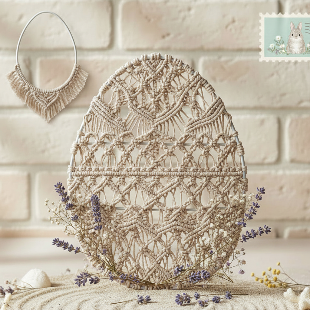 Uovo di ferro bianco sagoma forma metallo per uncinetto macramè