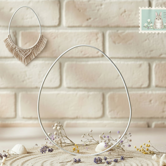 Uovo di ferro bianco sagoma forma metallo per uncinetto macramè