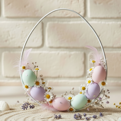 Uovo di ferro bianco sagoma forma metallo per uncinetto macramè