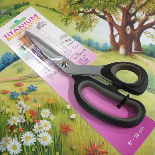forbici da hobbistica utensile attrezzo taglio tessuto stoffa pezza feltro pannolenci morbido sottile titanio lame 20 cm