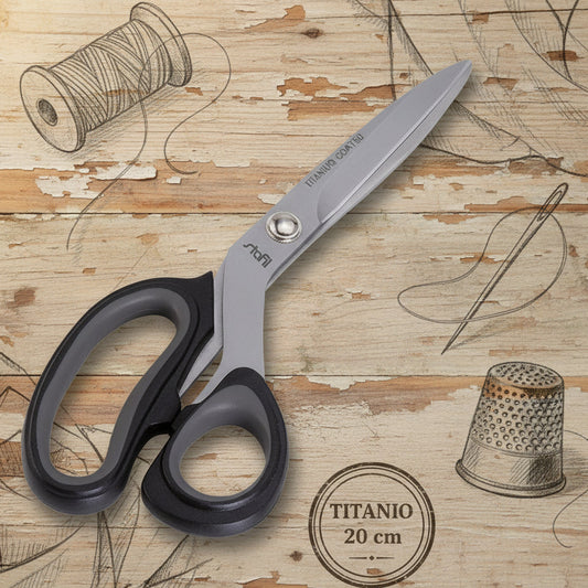 forbici da hobbistica utensile attrezzo taglio tessuto stoffa pezza feltro pannolenci morbido sottile titanio lame 20 cm
