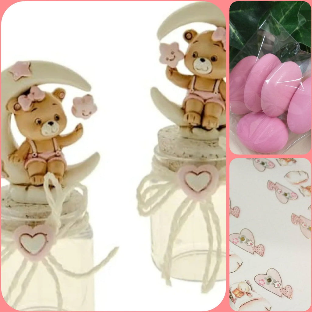 Bomboniere Personalizzate Per Baby Shower: Tealight Con Orso “We Can’t Wait”