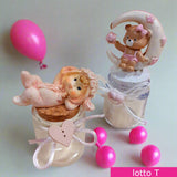 stock offerta coppia barattolini vasetti portaconfetti orsetto cuoricino fiocco luna stellina bomboniera bimba femminuccia battesimo nascita babyshower