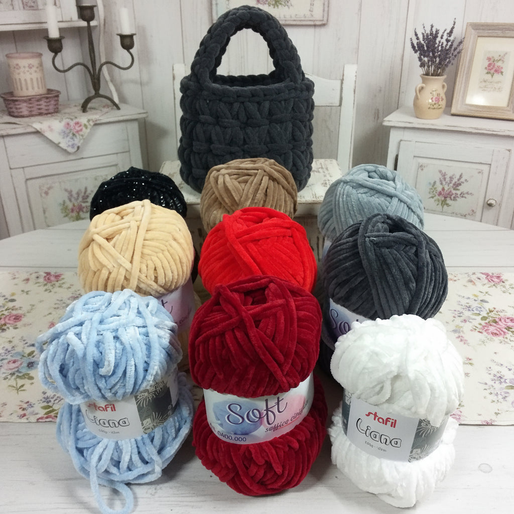 Velluto ciniglia schemi cordino filato lana uncinetto 4-6 ferri maglia