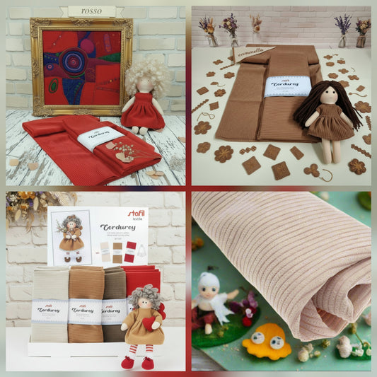 vetrina Corduroy velluto costina stafil crema cammello cachi rosso 48 x 70 cm tessuto stoffa per cucito creativo fodere borse fatte a mano e uncinetto artigianali arazzo applicazioni appliquè su abiti