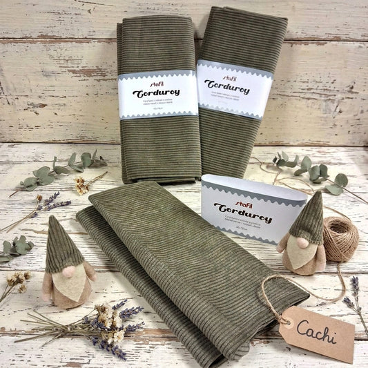 verde cachi Corduroy velluto costina stafil 48 x 70 cm tessuto stoffa per cucito creativo fodere borse fatte a mano e uncinetto idea creare gnomo feltro pannolenci