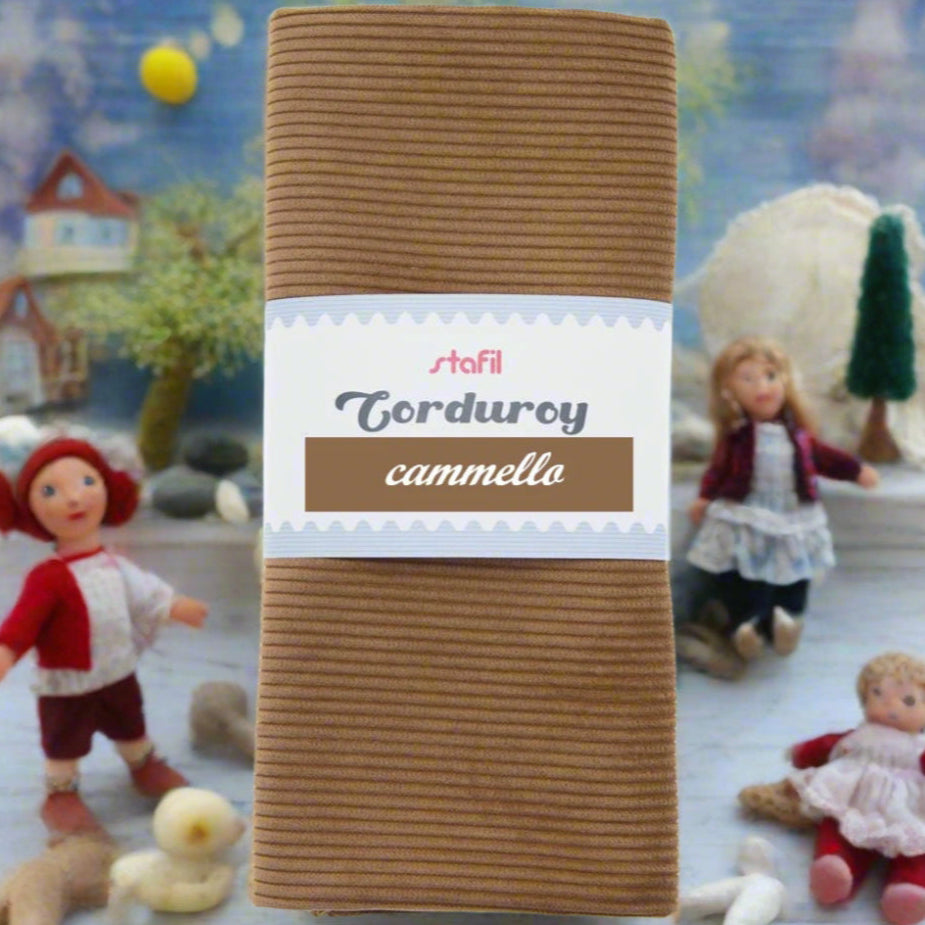vetrina Corduroy velluto costina stafil cammello 48 x 70 cm tessuto stoffa per cucito creativo fodere borse fatte a mano e uncinetto artigianali idea bamboline pupazzi natalizi fai da te
