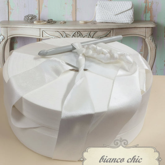 filato di pizza bianco chic velvet fettuccia velluto per borse uncinetto clutch bags pochette cerimonia matrimonio eleganti borsette natalizie da sera