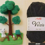 nero ciniglia velvie stafil filo di lana sottile per crochet uncinetto knitting lavori a maglia vellutino velvet per amigurumi pupazzi peluche bambole