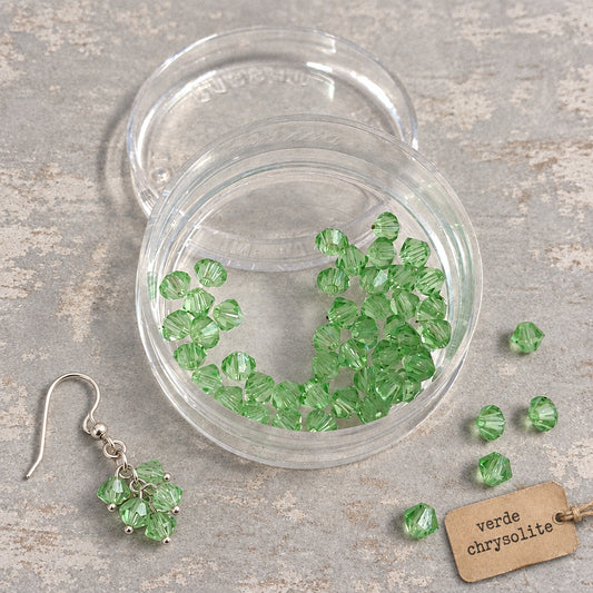 verde chrysolite cristalli swarovski bicono da 4 mm