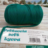 etichetta lycra soft fettuccia borse uncinetto merceria accessori servizio mas produttore PL4000 verde maldive colore 104 poliestere con elastane morbida uso crochet borse abbigliamento moda mare cestini pasquali clutch bags pochette