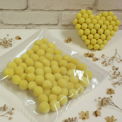 sferette palline gialle pompon ciniglia per creare rami mimosa finta artificiale hobbistica creativa otto marzo festa della donna fioristi packaging vetrinistica cuore giallo