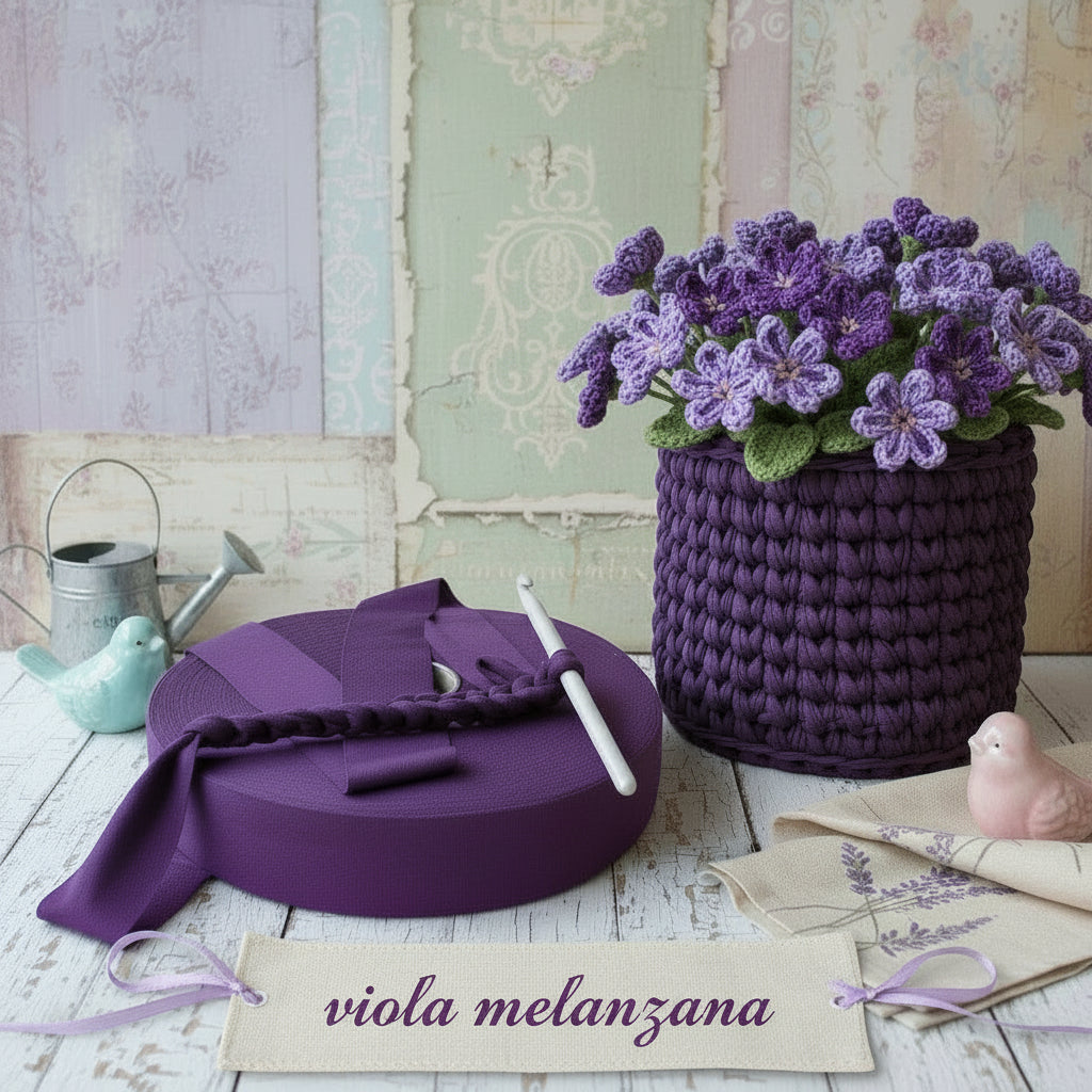 viola melanzana maglina lycra fettuccia stafil maglina morbida elastane plissé poliammide elastica colori moda alta pizza larga piatta 4 cm uso borse uncinetto clutch bags crochet amigurumi cestini