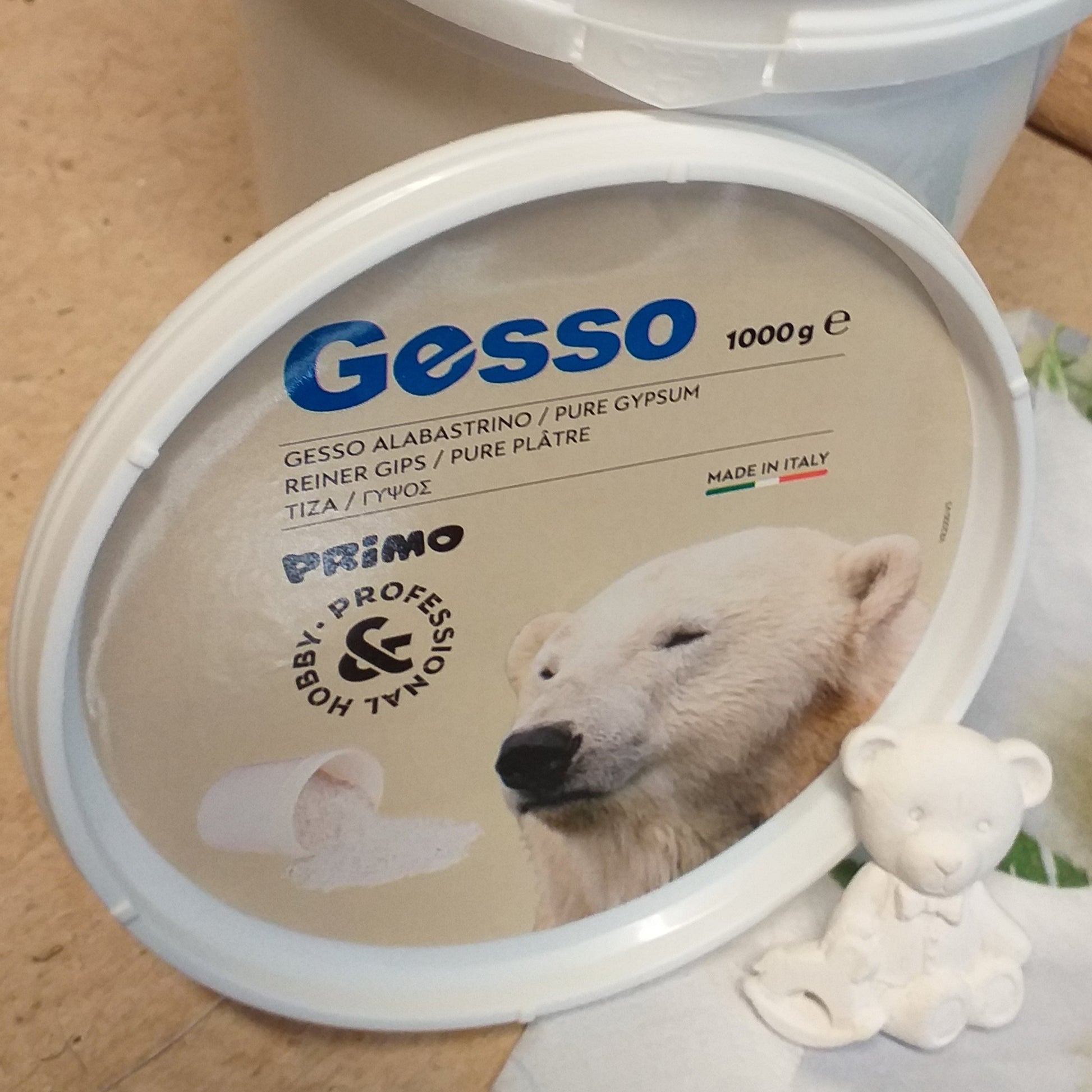 pure gypsum 1000 g made in Italy barattolo gesso alabastrino Primo Morocolor tipo polvere di ceramica per colate di stampi creazioni hobby professional gessetti nascita orsacchiotti decorazioni albero natale pasqua