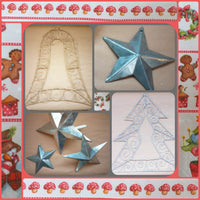 Natale addobbi decorazioni natalizie filo metallo ferro stella albero argento glitter campana oro brillantini