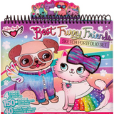 Album disegni bambini giochi creativi amicizia amici pelosetti cani gatti da dipingere colorare con stickers