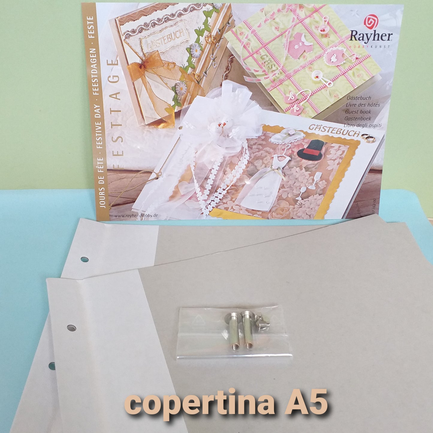 cartonaggio album scrapbooking fotografie fogli di copertine A5 con viti di rilegatura