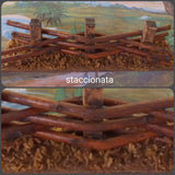 muschio staccionate legno rustico con base composizione per ambientazione Presepe miniature mini giardino micro paesaggio arredamento casa delle bambole bonsai alberini di perline