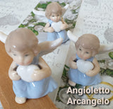 Arcangelo statuine porcellana colorata forma angioletto per angeli bomboniere Battesimo Cresima Comunione idea regalo Natale